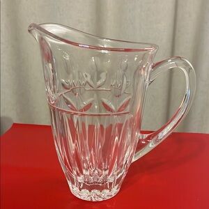 Block Crystal Tulip Garden Floral Cut Crystal Glass Pitcher
